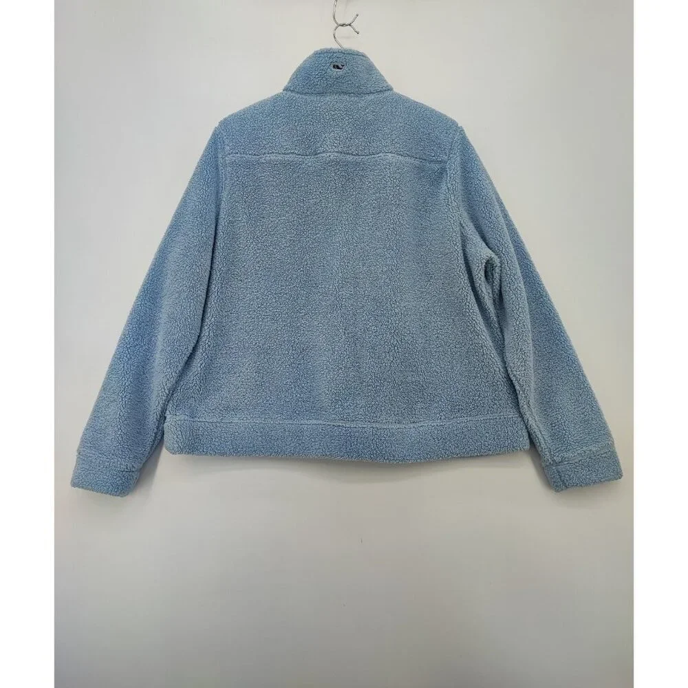 Vineyard Vines Women’s Size XL 1/4 Zip Pullover Sherpa Fleece Blue Casual